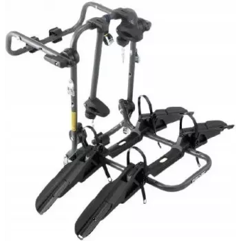 Fischer ProlineEvo Towbar Bike Rack for 2 Bicycles, 45 kg, E-Bike Compatible, Foldable, Tilt Function, 13-pin