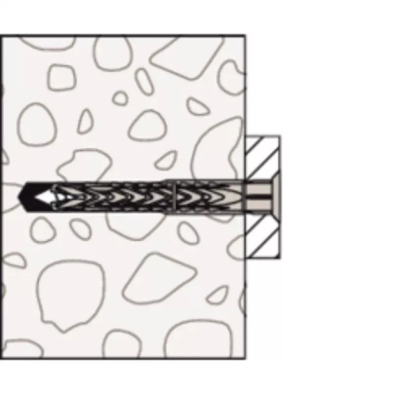 Fischer SXRL 8x100 T Long Shaft Frame Fixing Anchor, Galvanized Zinc-Plated, 50-Piece Pack 540115