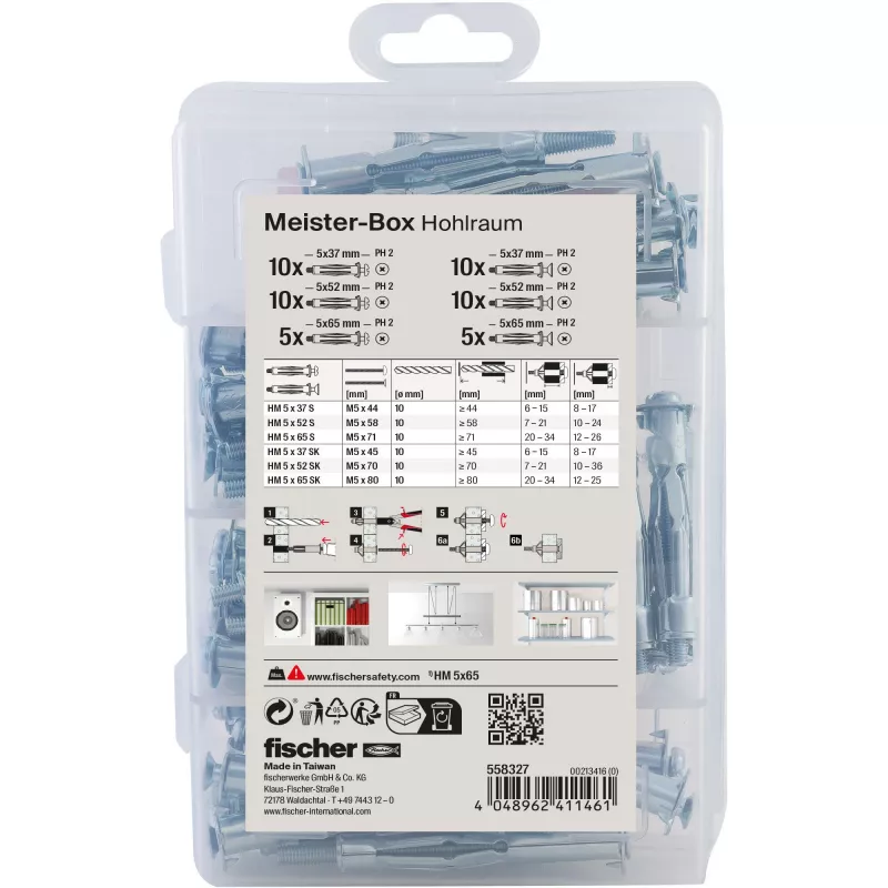 fischer Universal Fixing Set DUOPOWER 100-Piece Kit (50 Dowels, 50 Screws) 558327