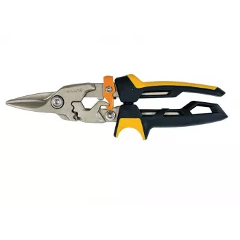 Fiskars PowerGear Aviation Snips, Straight Cut, Stainless Steel, Orange/Black, 21 cm, FS1027207