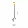 Fiskars Solid Compost Fork with Boron Steel Head and D-Handle, 4 Tines, 1220 mm