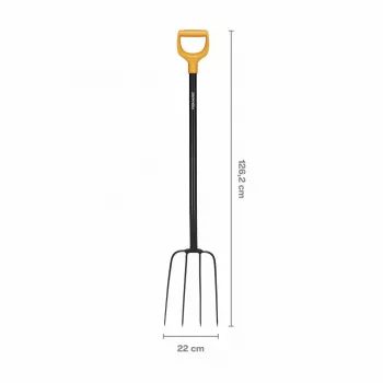 Fiskars Solid Compost Fork with Boron Steel Head and D-Handle, 4 Tines, 1220 mm