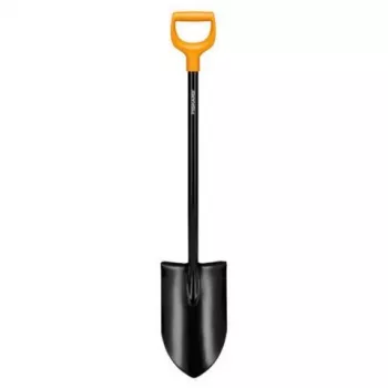 Fiskars Solid+ XL Sharp-Edged Spade with Steel D-Handle, Boron Steel Blade, 1250 mm