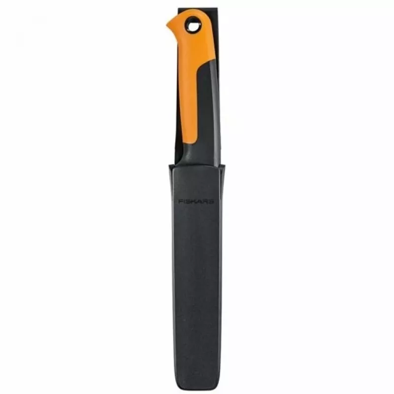 Fiskars X-series K82 Harvesting Knife, Stainless Steel Blade, SoftGrip Handle, 15 cm, Black/Orange