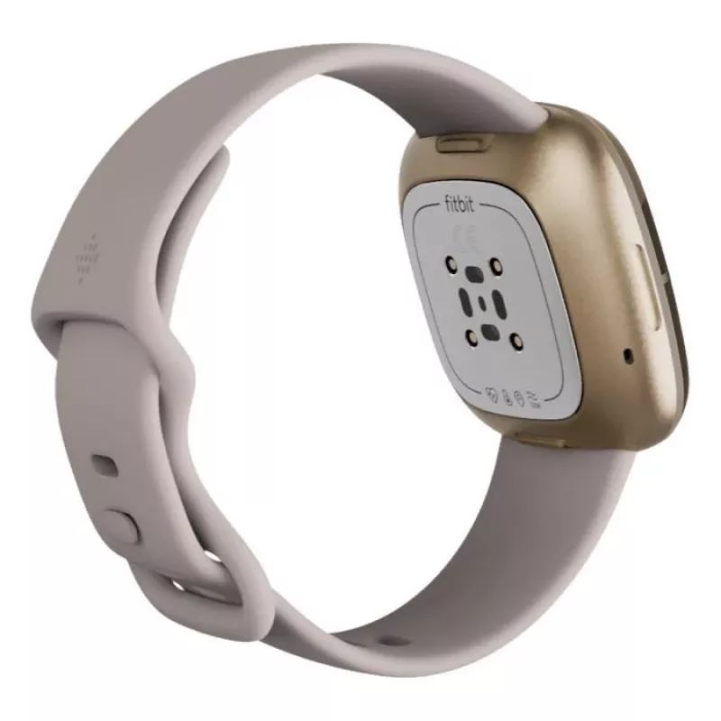 Fitbit Sense Lunar Soft Gold Stainless Steel White