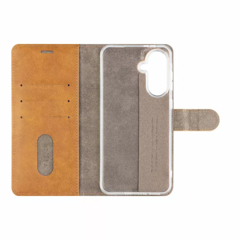 Fixed Opus Book Case for Samsung Galaxy A37 5G, Synthetic Leather, Brown
