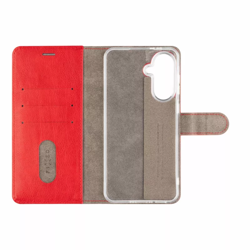Fixed Opus Book Case for Samsung Galaxy A37 5G, Synthetic Leather, Red