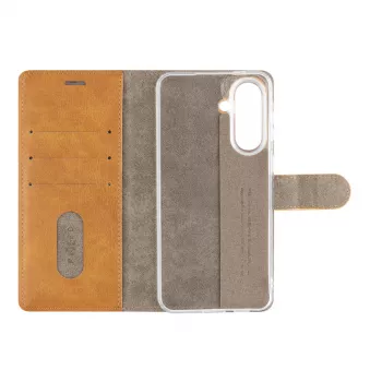 Fixed Opus Book Case for Samsung Galaxy A57 5G, Synthetic Leather, Brown