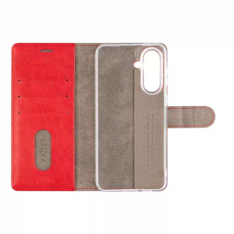 Fixed Opus Book Case for Samsung Galaxy A57 5G, Synthetic Leather, Red