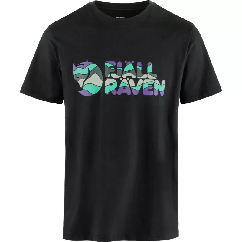 Fjällräven Men's Multicolor Logo T-Shirt Black Size L