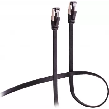 Flexline Patch Cable CAT 8.1 U/FTP PIMF, Flat Highly Flexible Black 1.5m