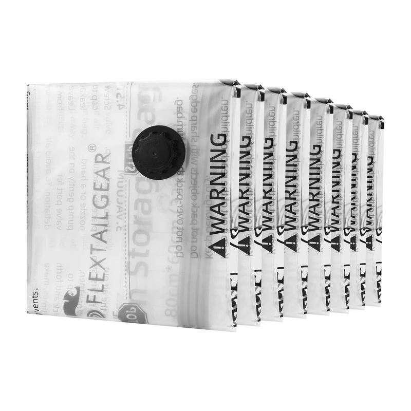 Flextail Vacuum Storage Bags Size M (2-Pack) – Space-Saving Medium Vacuum Bags for Clothes, Bedding, and Towels
