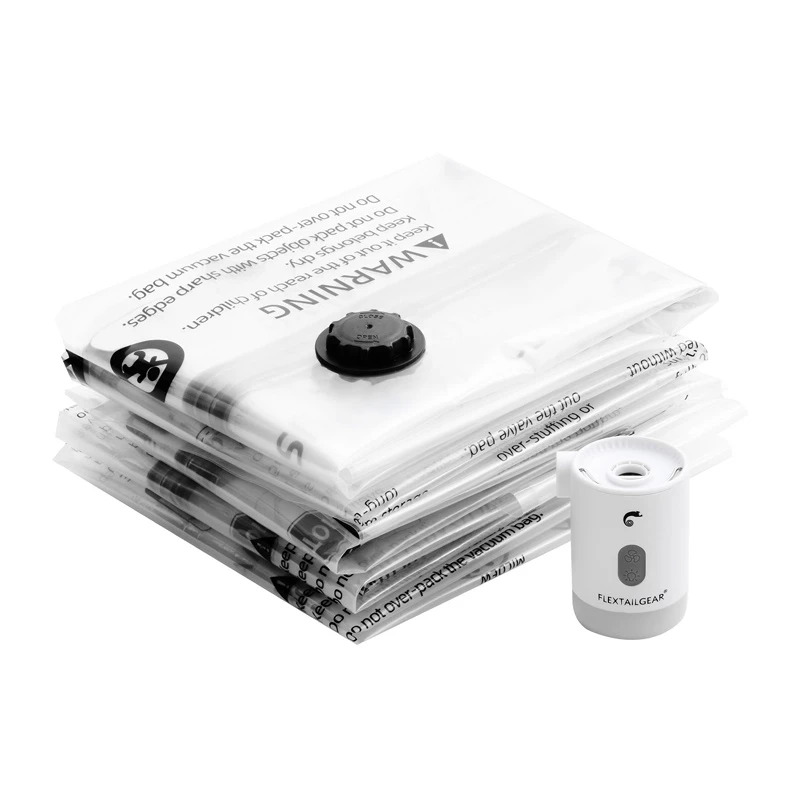 Flextail Vacuum Storage Bags Size M (2-Pack) – Space-Saving Medium Vacuum Bags for Clothes, Bedding, and Towels