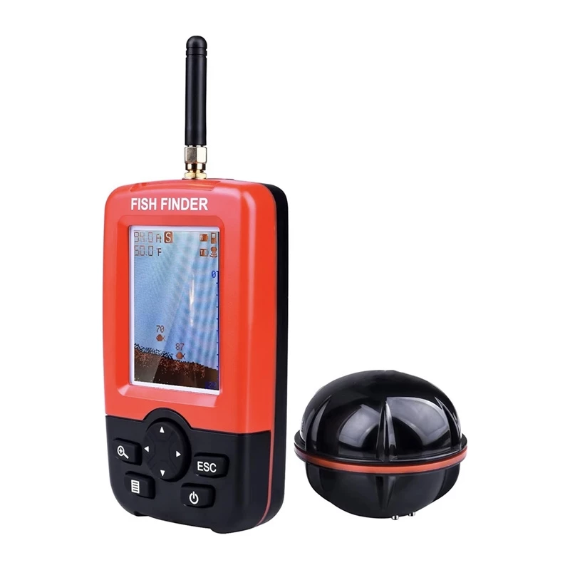 FLYTEC XJ-01 Fishfinder - Portable Wireless Sonar with 125 kHz, 90° Beam, 36m Depth, FSTN LCD Display