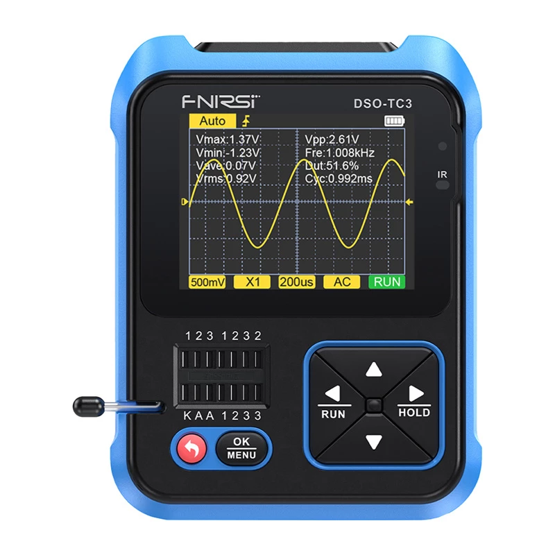 FNIRSI DSO-TC3 Handheld Digital Oscilloscope Transistor Tester Signal Generator 3-in-1