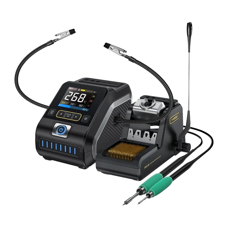 FNIRSI DWS-200F 200W Soldering Station with 2.4 inch IPS Screen, PID Control, C245/C210 Tips