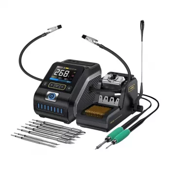 FNIRSI DWS-200F 200W Soldering Station with 2.4 inch IPS Screen, PID Control, C245/C210 Tips