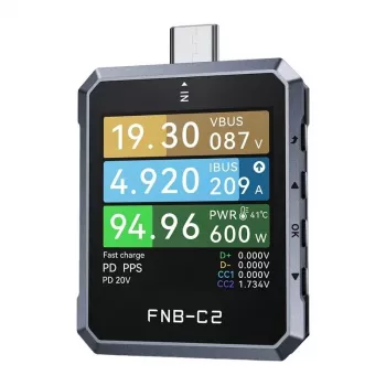FNIRSI FNB-C2 USB Tester with 1.44 inch TFT, 4-28V/0-7A, PD/QC/PPS Trigger & Detection