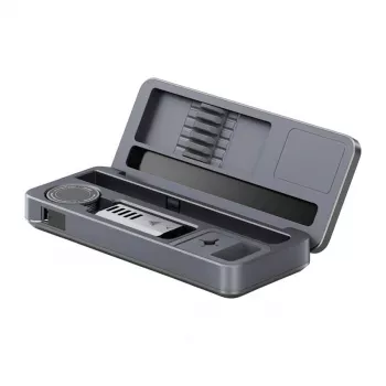 FNIRSI HS-02B Plus Tool Box 100W USB-C PD Soldering Iron with 0.87 inch OLED Display, 80-420°C, 6s Heat-Up, Aluminum Alloy Body, Adjustable Sleep/Shutdown, Firmware Upgradeable