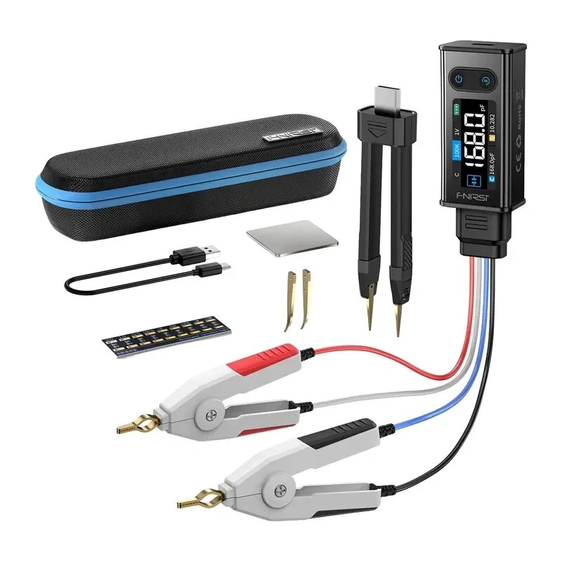 FNIRSI LCR-ST2 Plus LCR Tester – 2.8 inch TFT, 100Hz-100kHz, L/C/R/ESR/D/Q, Rechargeable