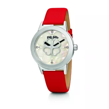FOLLI FOLLIE Donatella Women's Watch WF13T040SPWR 32mm Rose Gold Stainless Steel White Leather