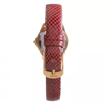 FOLLI FOLLIE Heart4Heart Women's Quartz Watch WF1B006STSR 33mm Rose Gold Stainless Steel Case White Dial Red Leather Strap
