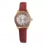 FOLLI FOLLIE Heart4Heart Women's Quartz Watch WF1B006STSR 33mm Rose Gold Stainless Steel Case White Dial Red Leather Strap