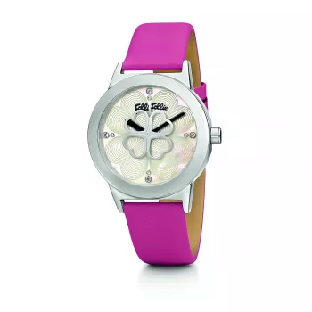 Folli Follie Heart4Heart Women's Watch WF13T040SPW 32mm Rose Gold Stainless Steel and White Leather