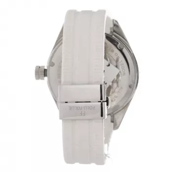 FOLLI FOLLIE Woman Watch WF0T027ZDP 45mm Stainless Steel Quartz White Dial Black Leather