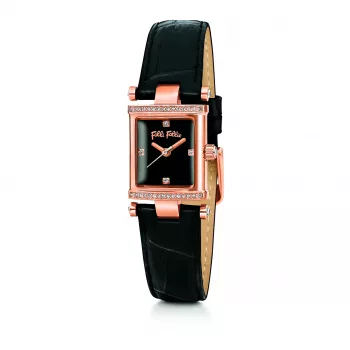 Folli Follie Women's Quartz Analog Wrist Watch WF13B037SSK - Stainless Steel & Ceramic, Black Dial, 22mm