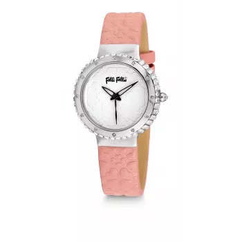 FOLLI FOLLIE Women's Watch WF13A032SPR 28mm Quartz Analog Stainless Steel Leather Pink