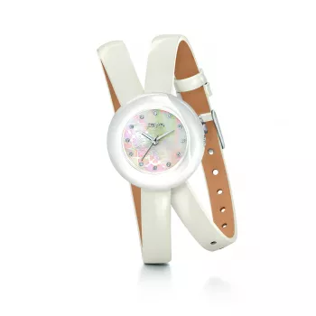 FOLLI FOLLIE Women's Watch WF13F030SSW 28mm Stainless Steel Quartz Analog White Dial Silver Strap