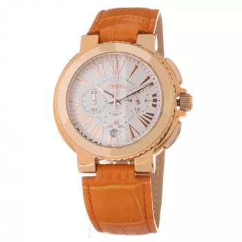 FOLLI FOLLIE Women's Watch WF13R002SEN 40mm Rose Gold Stainless Steel White Leather