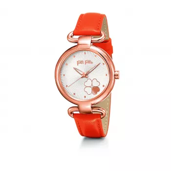 FOLLI FOLLIE Women's Watch WF15R029SPNA 32mm Rose Gold Stainless Steel Pink Leather