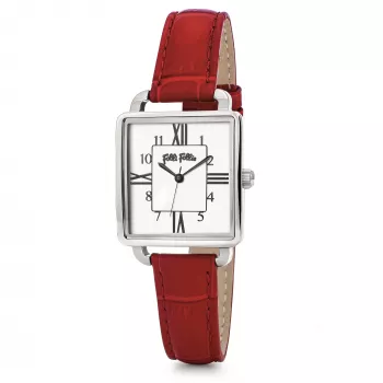 FOLLI FOLLIE Women's Watch WF19T005SPW 32mm Stainless Steel Quartz Analog White Dial Silver Mesh