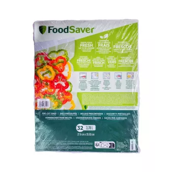 FoodSaver Macom 3201 Rectangular Food Storage Container Set with Dispenser, 32 Pieces, White/Clear