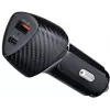 Forcell Carbon CC50-1A1C 38W Car Charger USB-C PD 3.0 + USB-A QC 3.0 Black