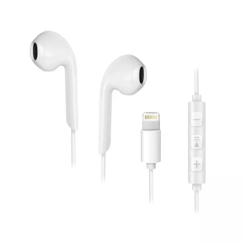 Forcell F-Audio HR-ME25 Lightning In-Ear Headphones with Mic & Remote, White