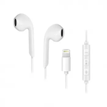 Forcell F-Audio HR-ME25 Lightning In-Ear Headphones with Mic & Remote, White