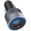 Forcell F-Energy 65 Car Charger 65W, 2x USB-C (PD 3.0) & 1x USB-A (QC 4.0), Grey