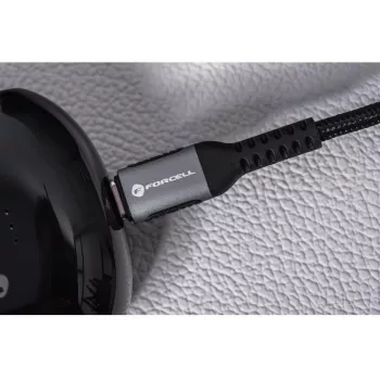 Forcell F-Energy Cafule USB-C to USB-C Cable 2 m 240 W PD 5A QC 4.0 Braided Black