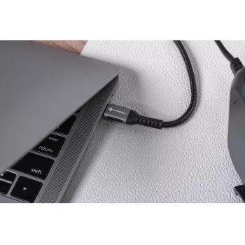 Forcell F-Energy Cafule USB-C to USB-C Cable 3m 240W PD 3.1 QC 4.0 Braided Black
