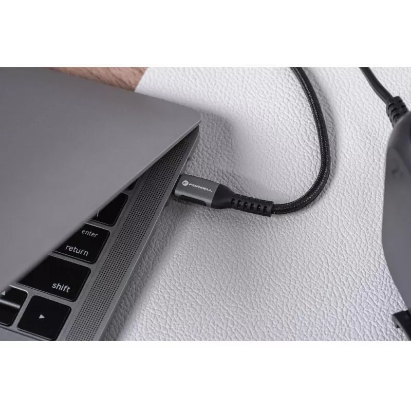 Forcell F-Energy Cafule USB-C to USB-C Cable 3m 240W PD 3.1 QC 4.0 Braided Black
