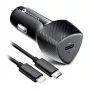 Forcell F-Energy Carbon Car Charger USB-C QC3.0 PD 20W with USB-C to Lightning Cable CC50-1C Black