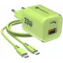 Forcell F-Energy GaN III VT-41 33 W GaN Wall Charger, 1x USB-C PD 3.0/PPS & 1x USB-A QC 4.0, Green