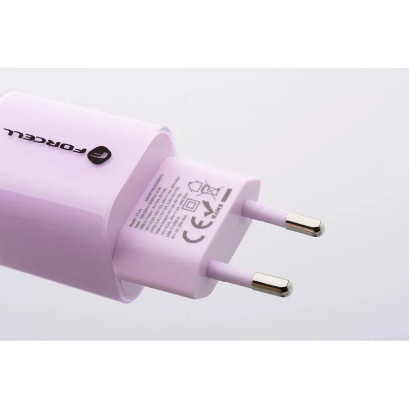 Forcell F-Energy GaN III VT-41 33W 1x USB-C 1x USB-A PD 3.0 QC 4.0 Wall Charger Purple