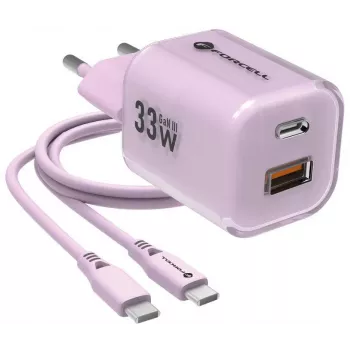 Forcell F-Energy GaN III VT-41 33W 1x USB-C 1x USB-A PD 3.0 QC 4.0 Wall Charger Purple