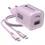Forcell F-Energy GaN III VT-41 33W 1x USB-C 1x USB-A PD 3.0 QC 4.0 Wall Charger Purple