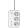 Forcell F-Energy VT-PS03 Smart Power Strip, 3x Schuko Sockets, USB-C PD 30W, 3x USB-A QC 3.0, Wi-Fi, Tuya App Control, 2500W/10A