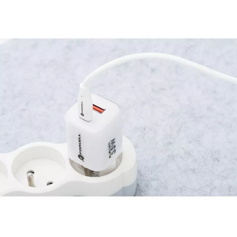 Forcell VT-41 GaN III 33W Wall Charger with 1x USB-C PD 3.0 & 1x USB-A QC 4.0 (White)